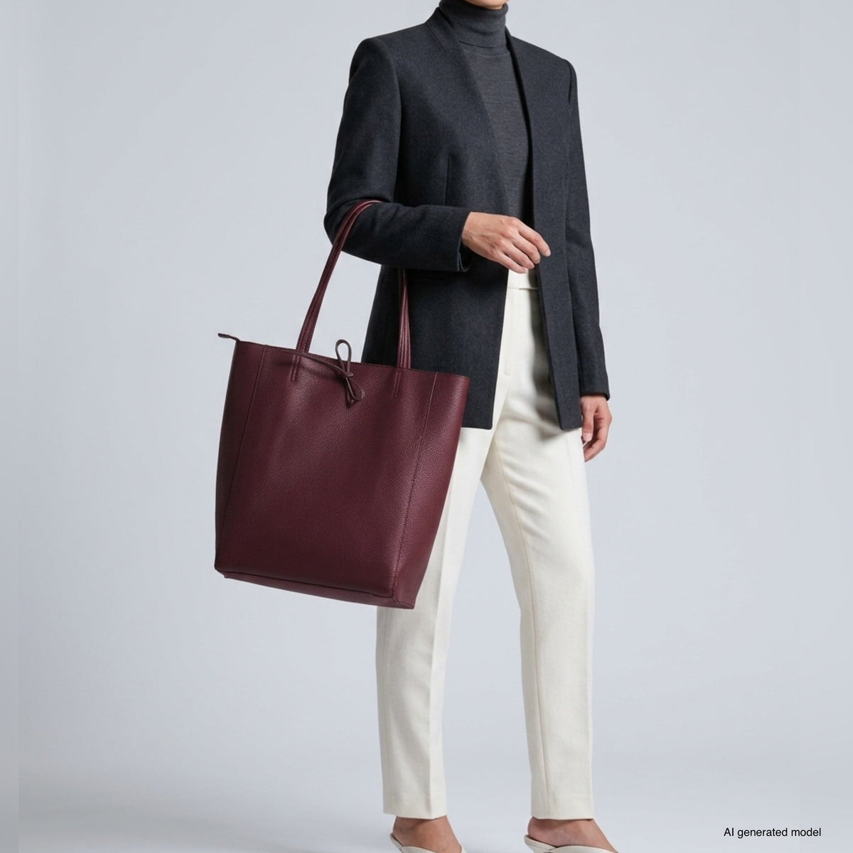 Bolso tote de cuero de grano completo italiano | Florencia