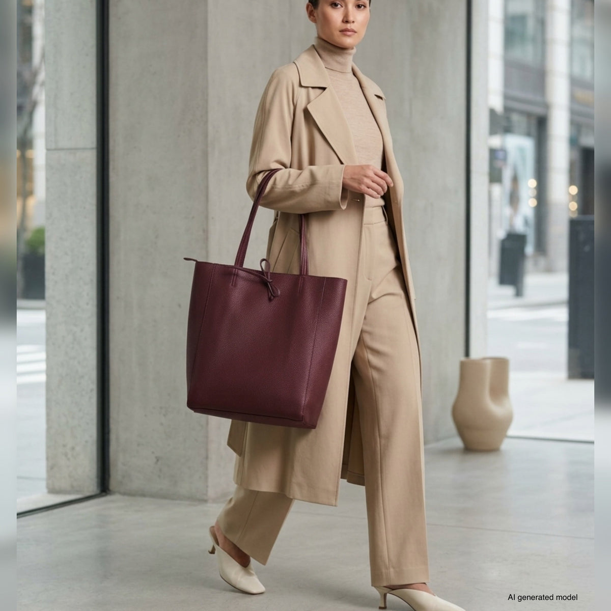 Bolso tote de cuero de grano completo italiano | Florencia