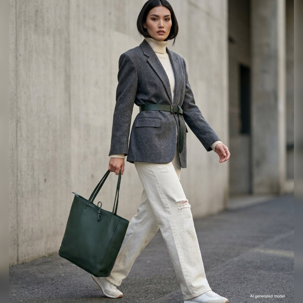 Bolso tote de cuero de grano completo italiano | Florencia