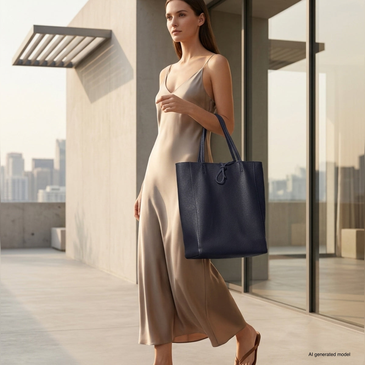 Bolso tote de cuero de grano completo italiano | Florencia