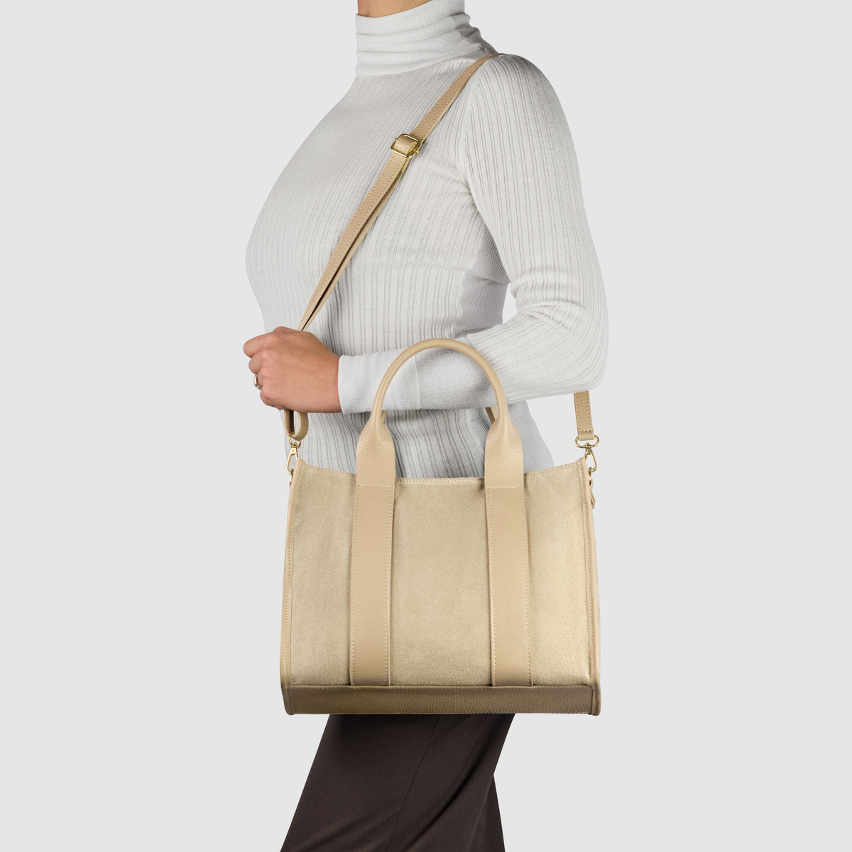 Bolso Tote de Ante Genuino Italiano | Brianza