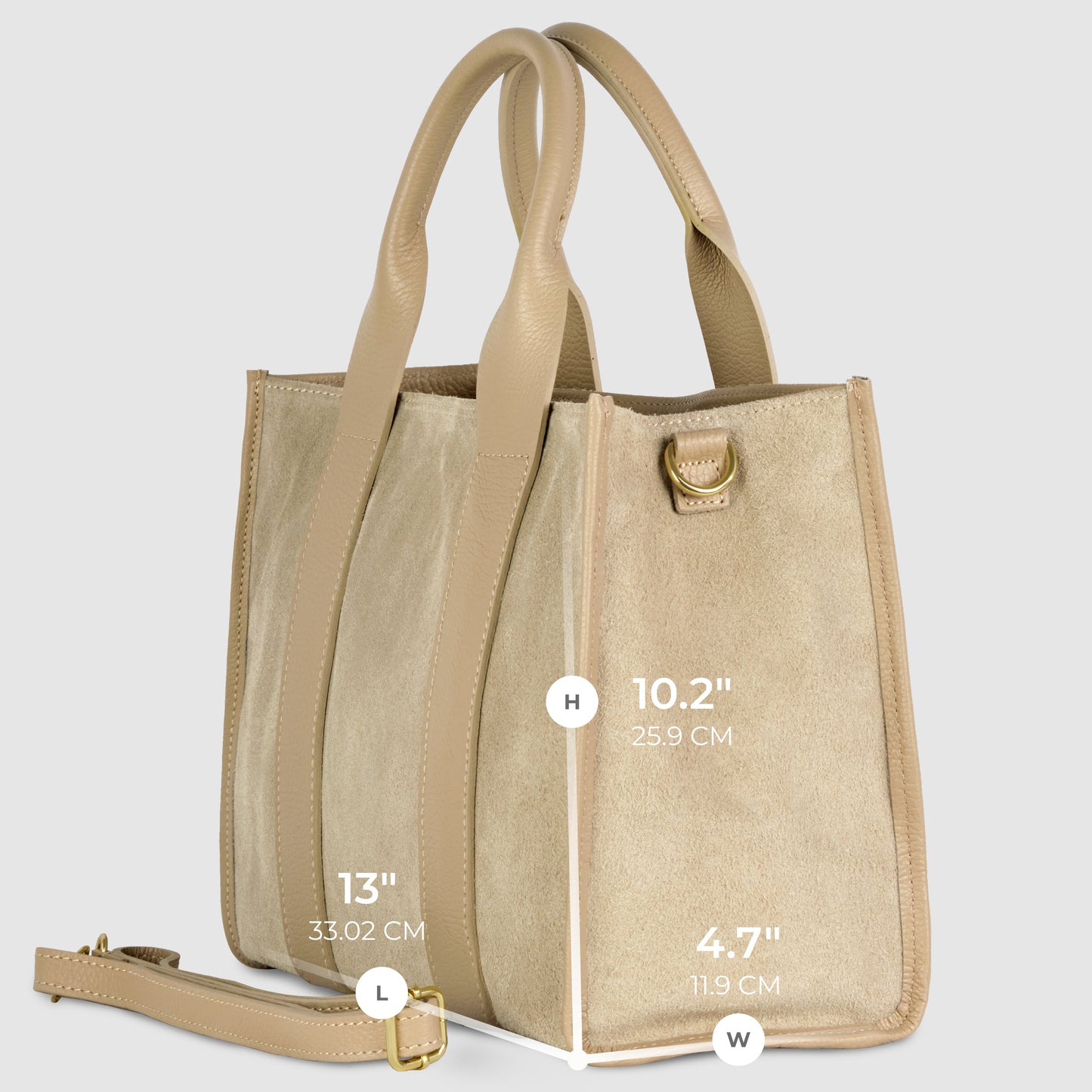 Italian Genuine Suede Tote Bag | Brianza