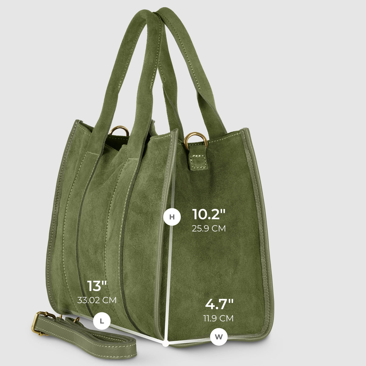 Bolso Tote de Ante Genuino Italiano | Brianza
