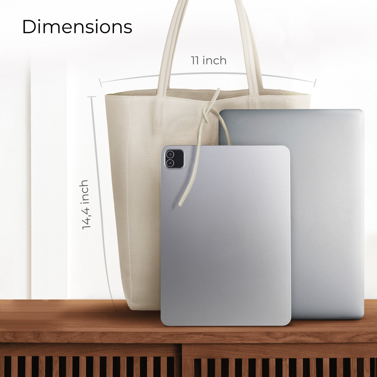 Bolso tote de cuero de grano completo italiano | Florencia
