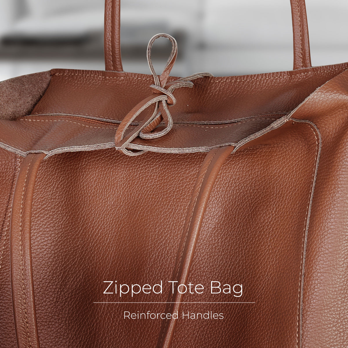 Bolso tote de cuero de grano completo italiano | Florencia