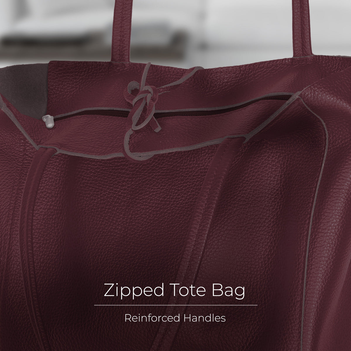 Bolso tote de cuero de grano completo italiano | Florencia