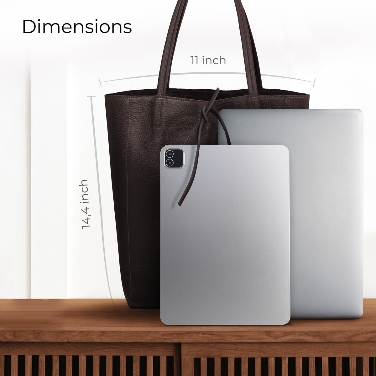 Bolso tote de cuero de grano completo italiano | Florencia
