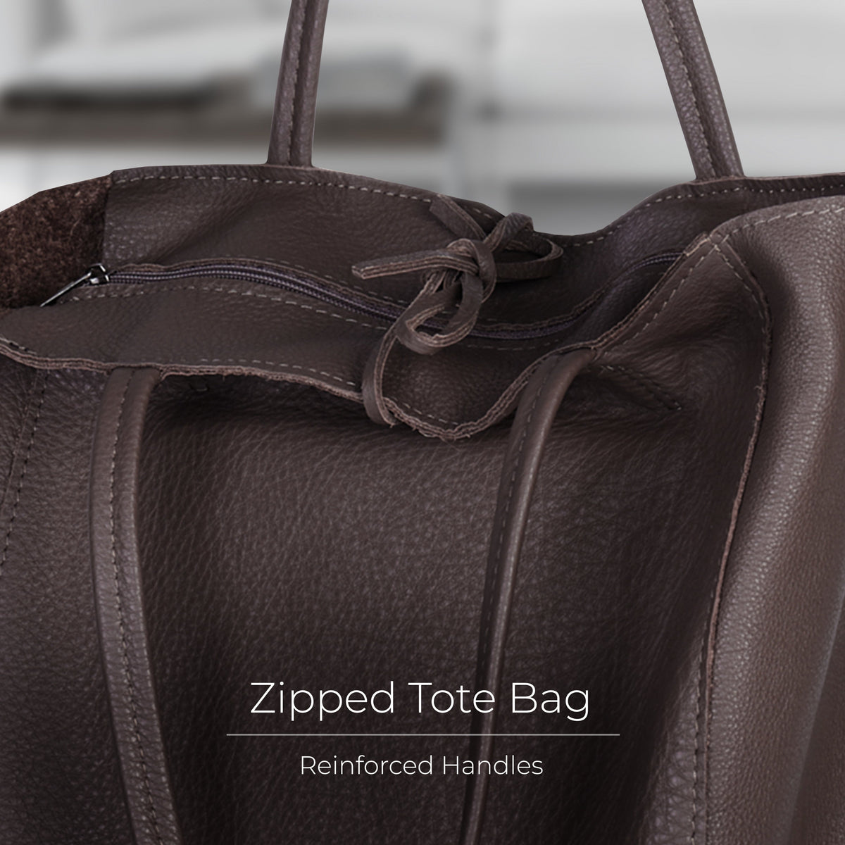 Bolso tote de cuero de grano completo italiano | Florencia
