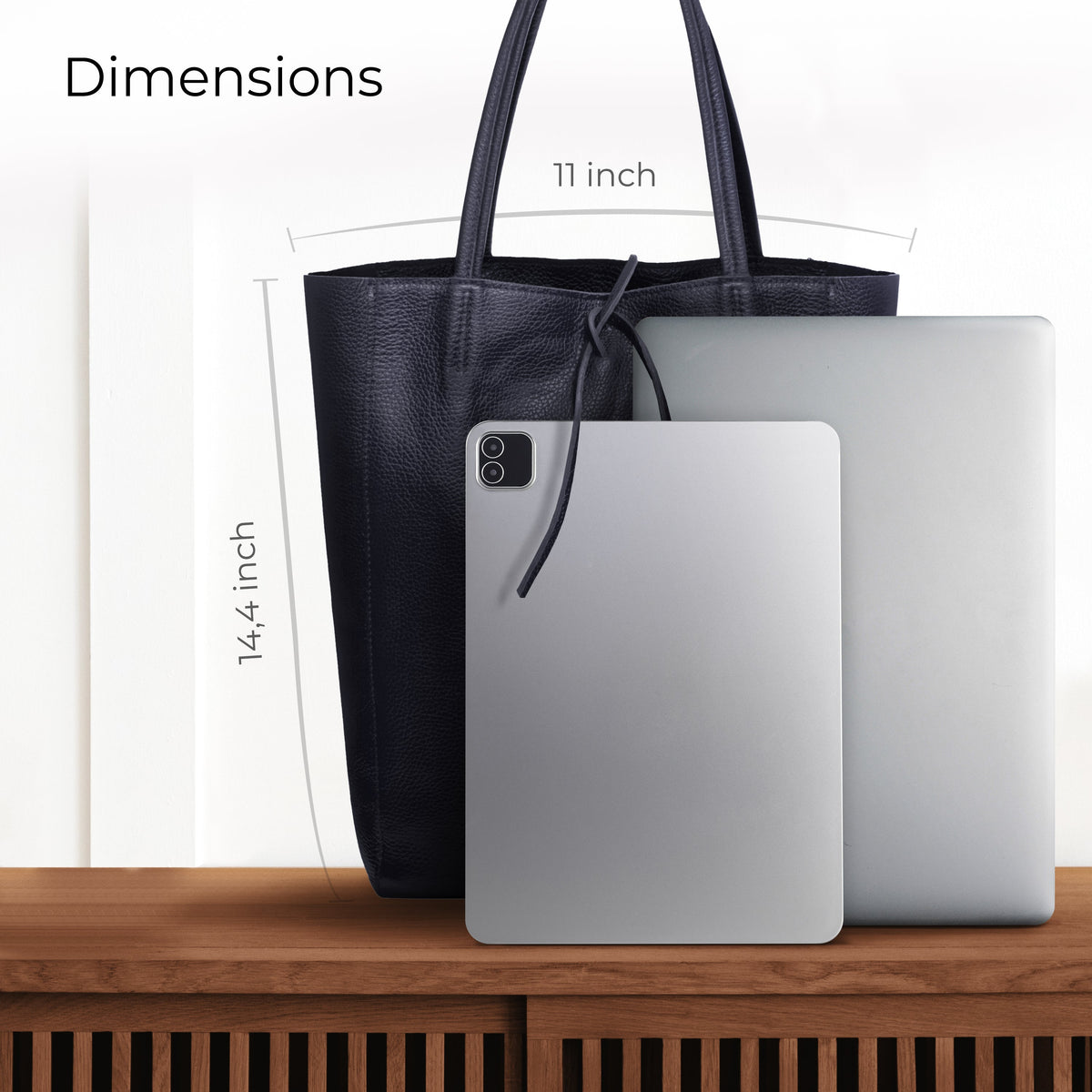 Bolso tote de cuero de grano completo italiano | Florencia