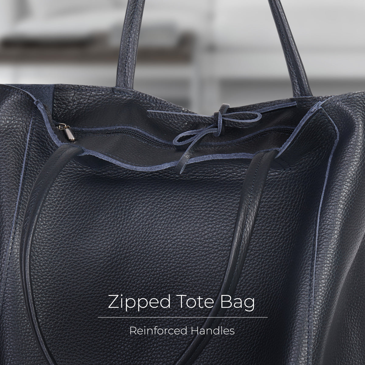 Bolso tote de cuero de grano completo italiano | Florencia