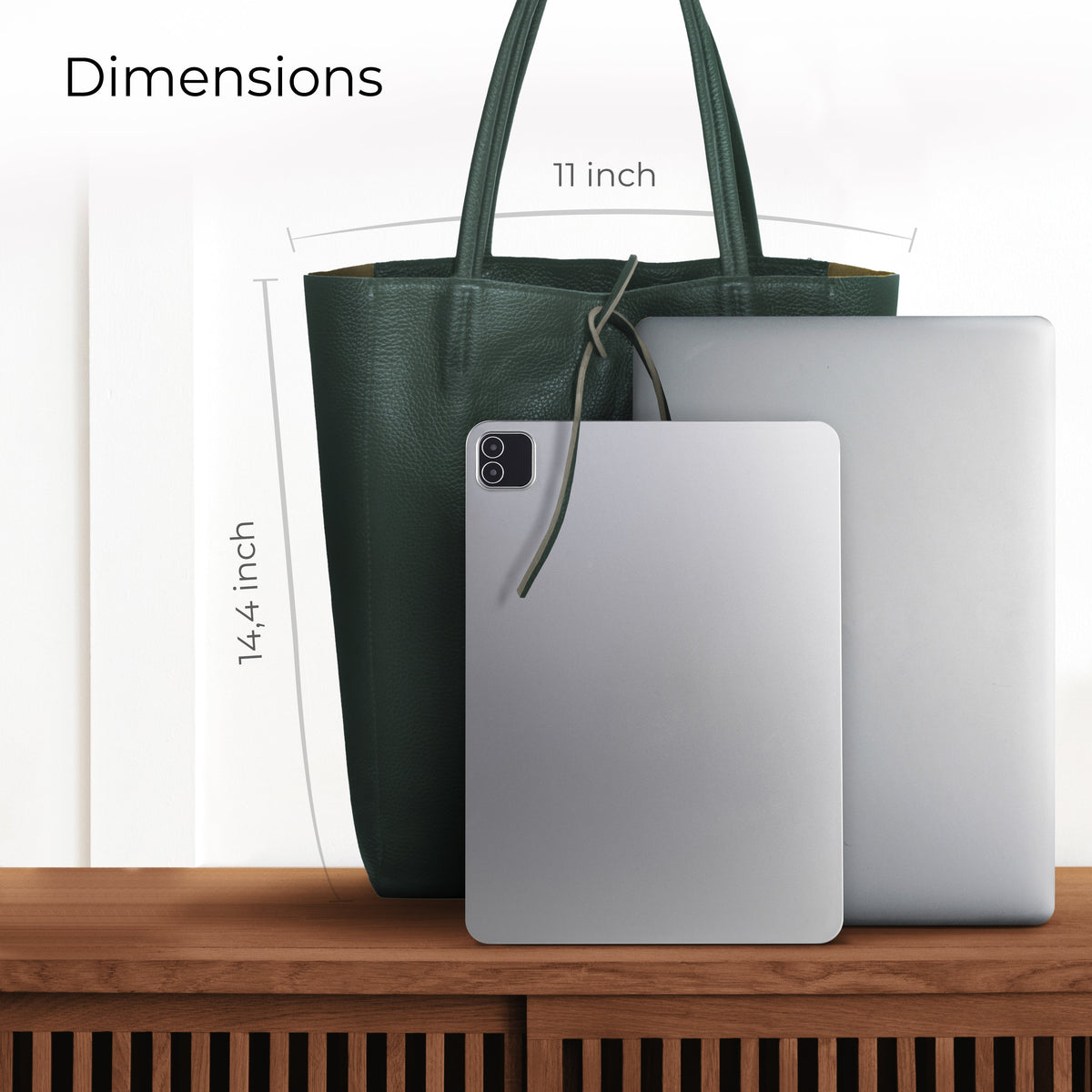 Bolso tote de cuero de grano completo italiano | Florencia