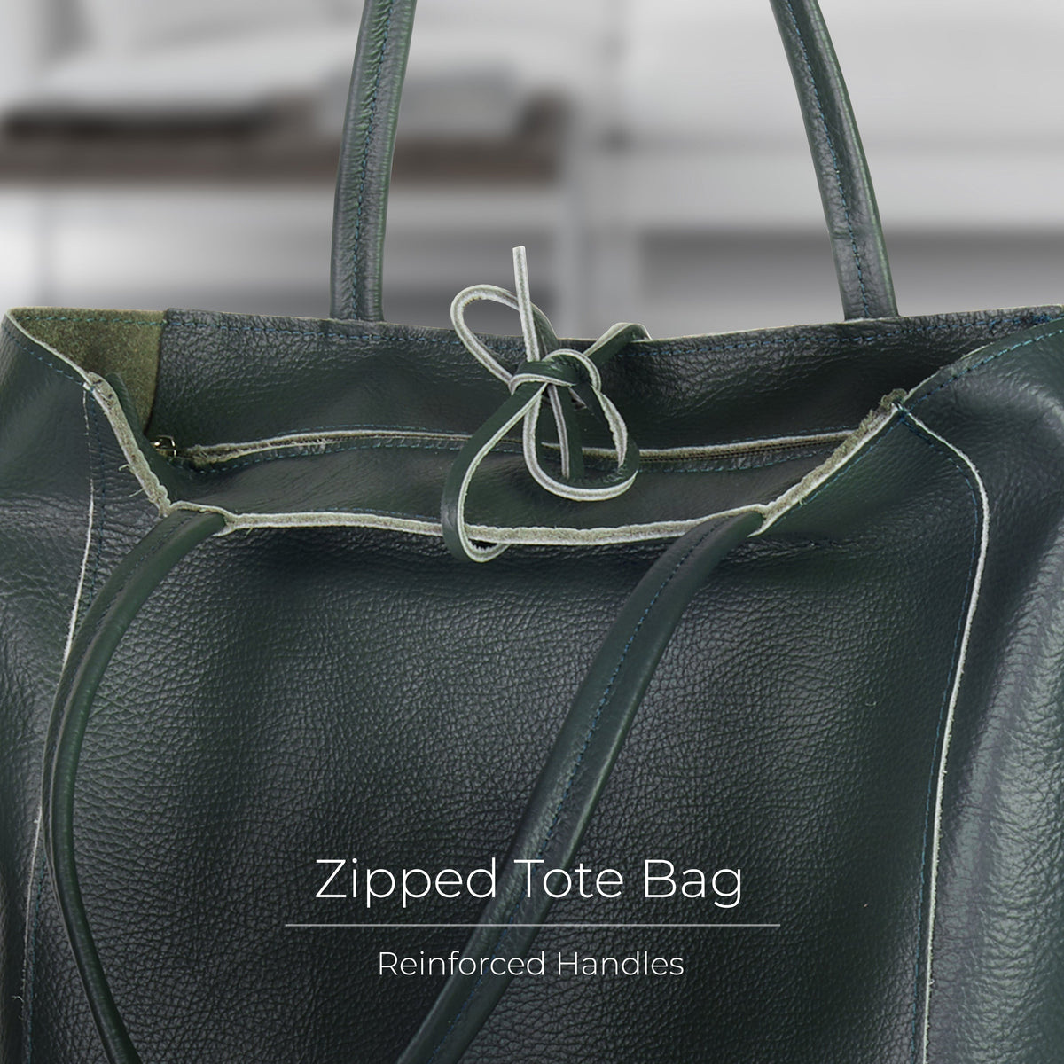 Bolso tote de cuero de grano completo italiano | Florencia