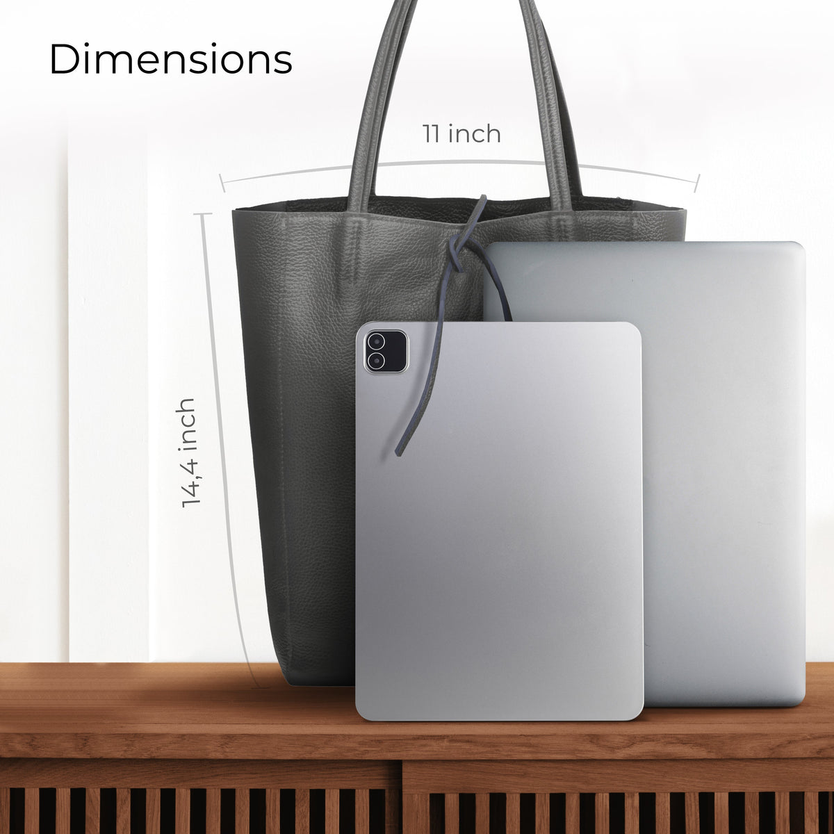 Bolso tote de cuero de grano completo italiano | Florencia