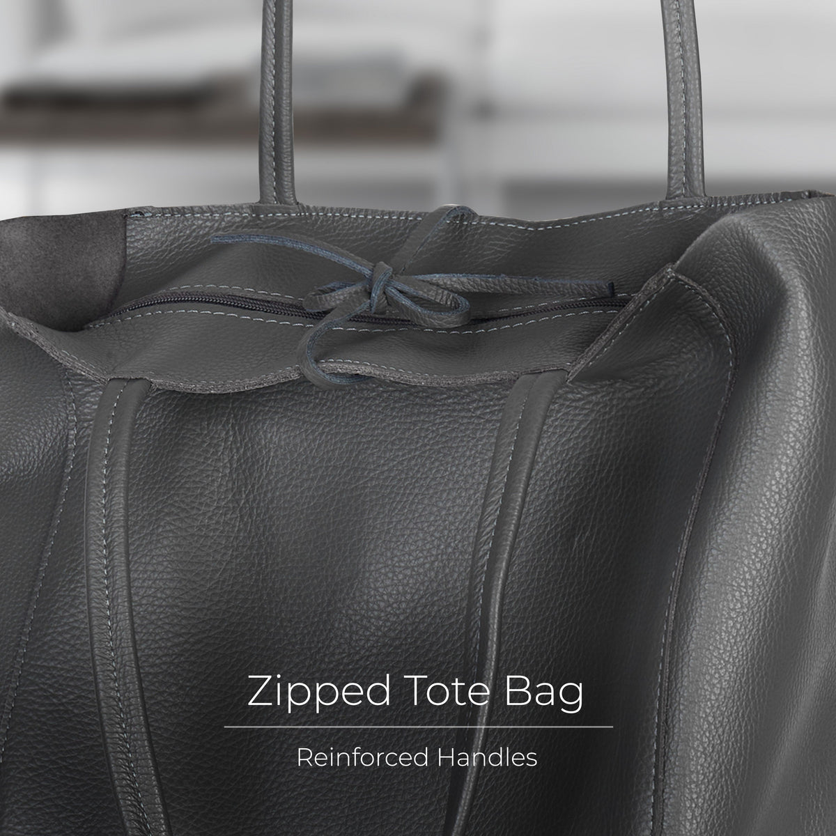 Bolso tote de cuero de grano completo italiano | Florencia