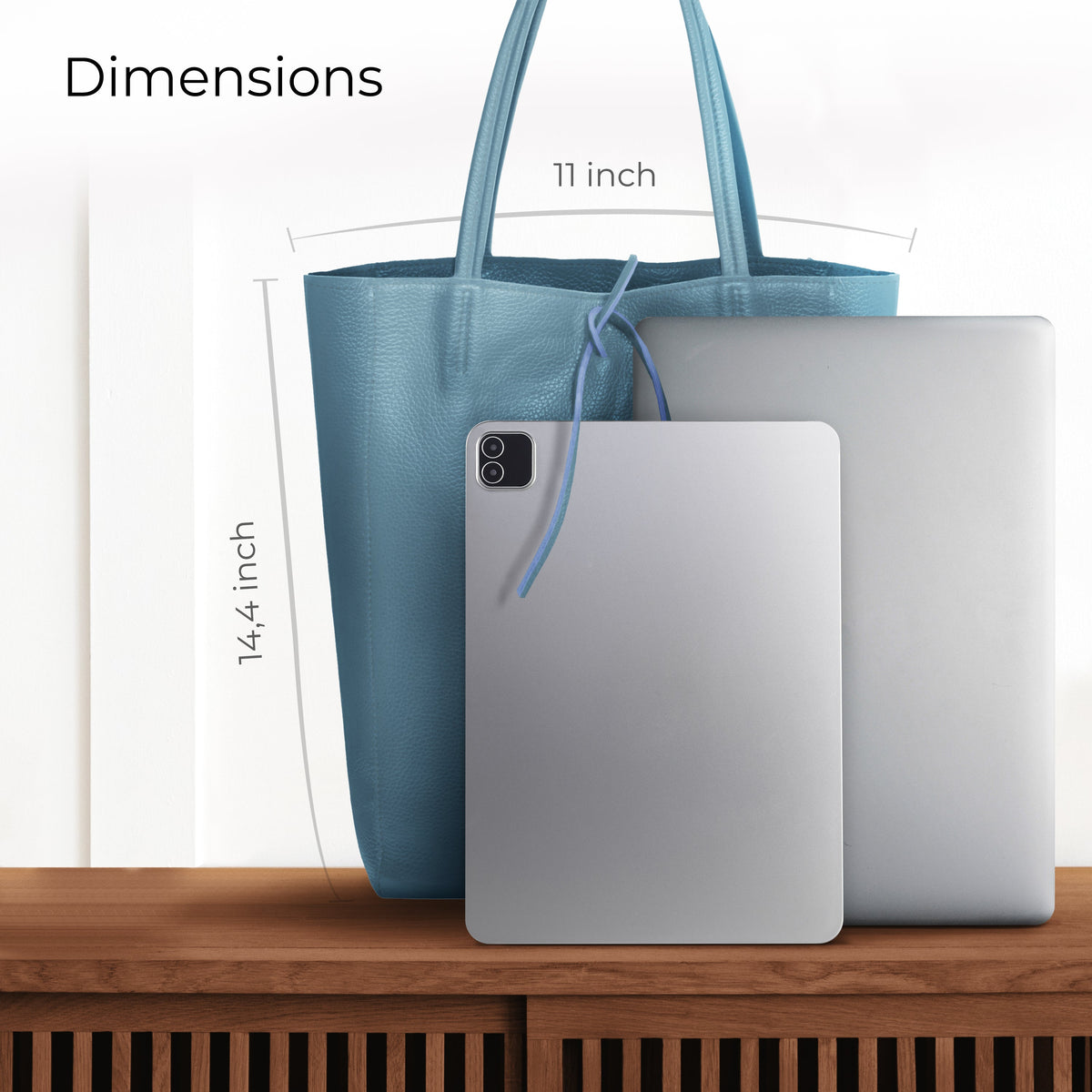 Bolso tote de cuero de grano completo italiano | Florencia