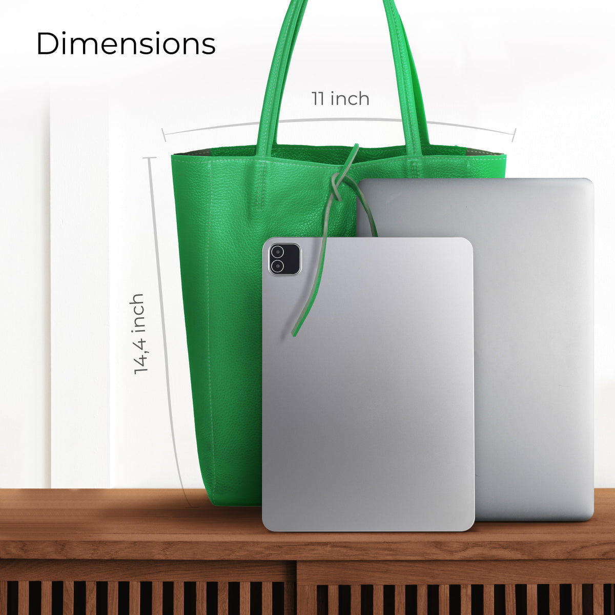 Bolso tote de cuero de grano completo italiano | Florencia