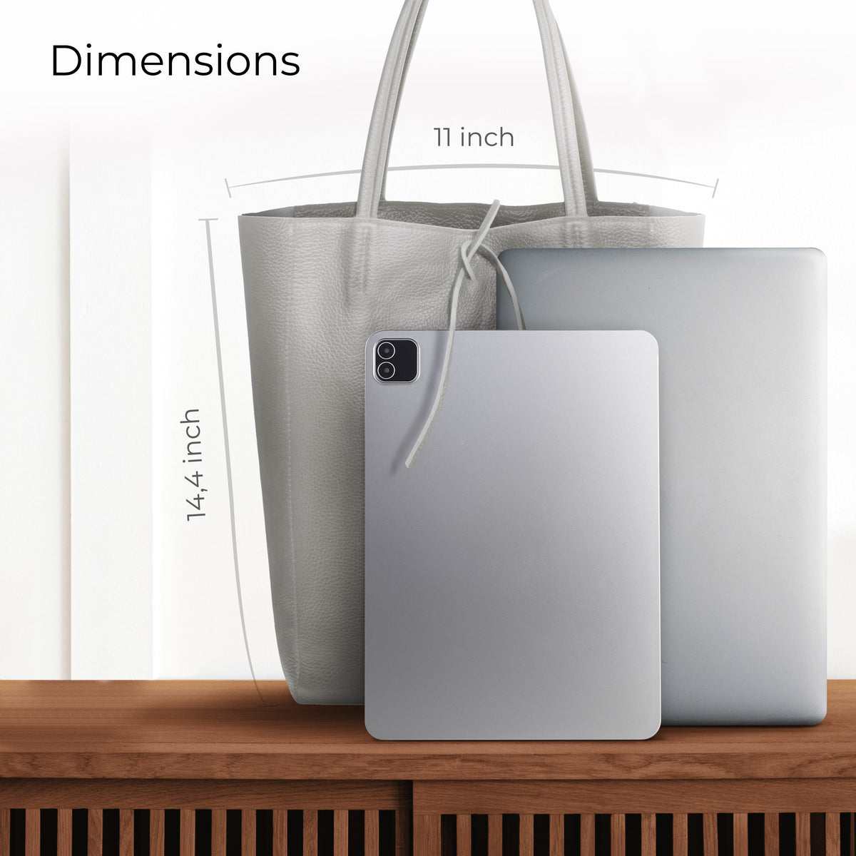 Bolso tote de cuero de grano completo italiano | Florencia