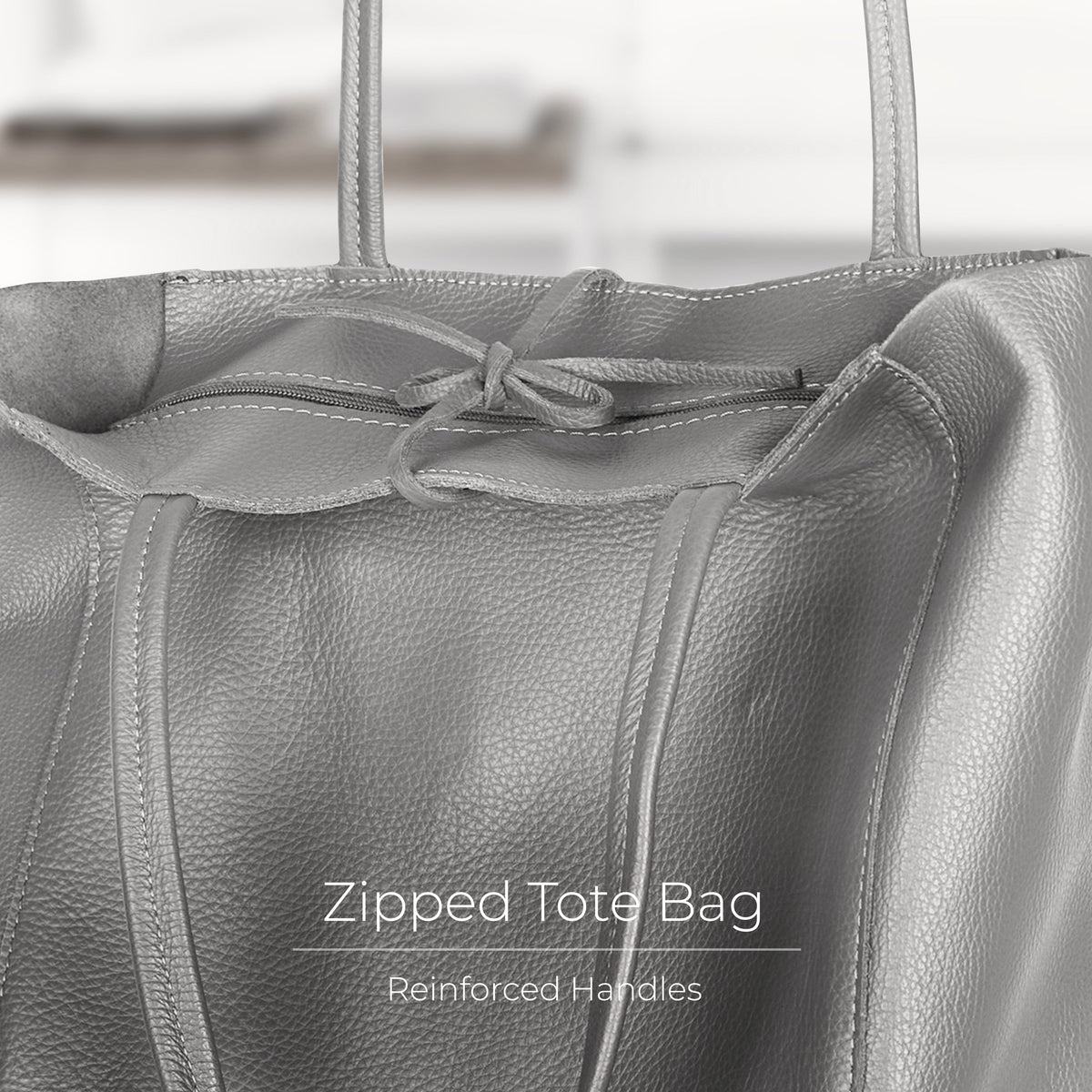 Bolso tote de cuero de grano completo italiano | Florencia