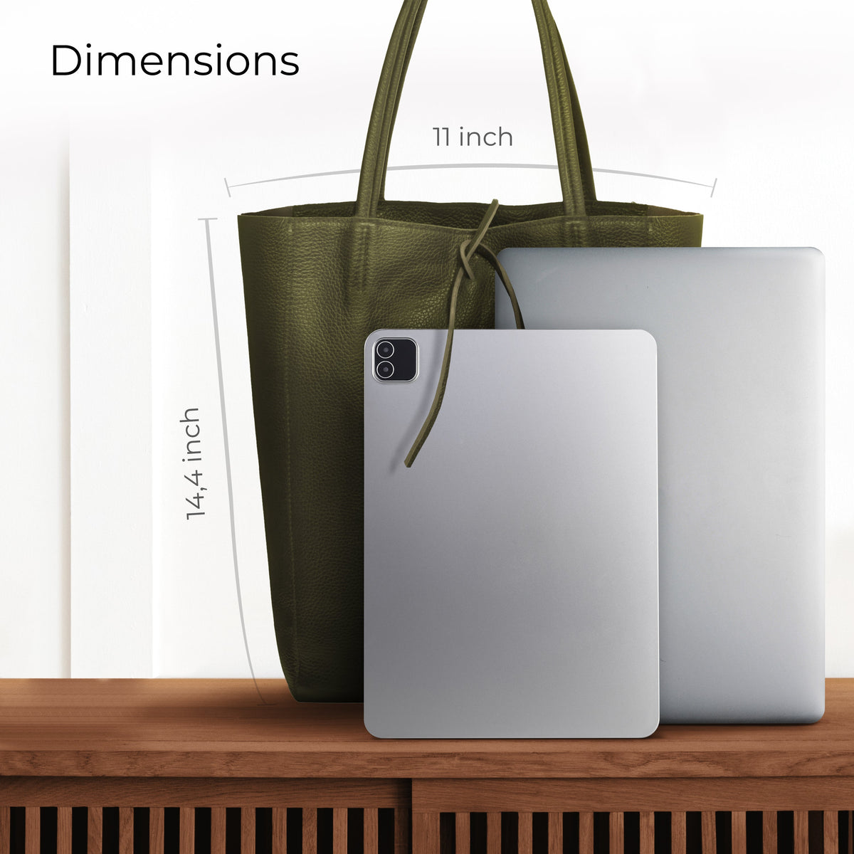 Bolso tote de cuero de grano completo italiano | Florencia