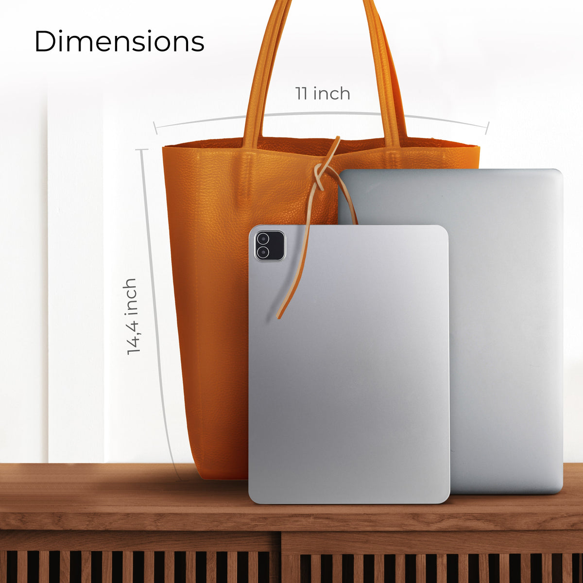 Bolso tote de cuero de grano completo italiano | Florencia