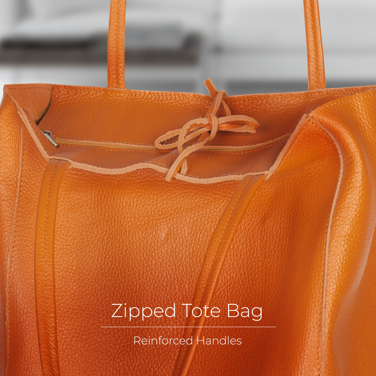 Bolso tote de cuero de grano completo italiano | Florencia