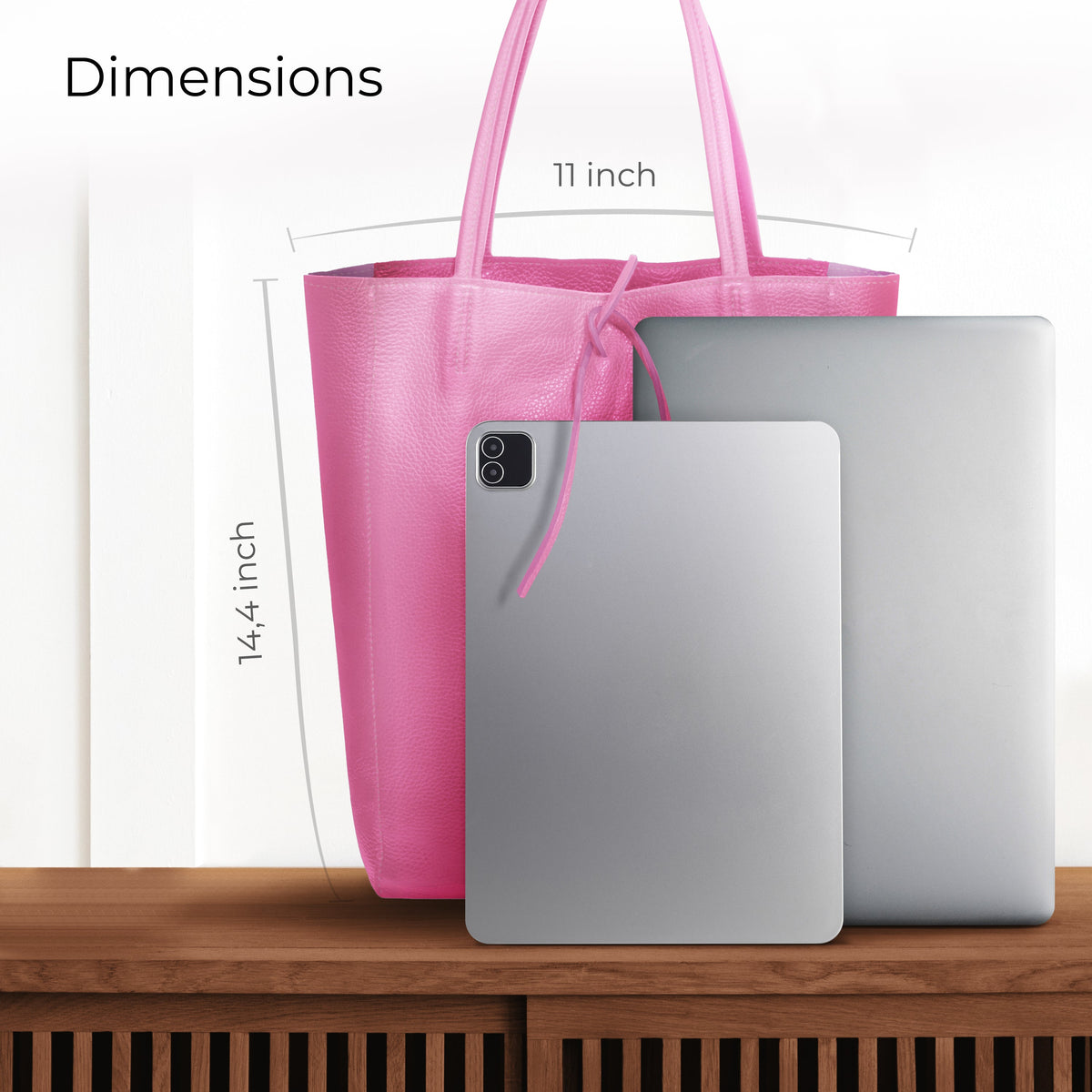 Bolso tote de cuero de grano completo italiano | Florencia
