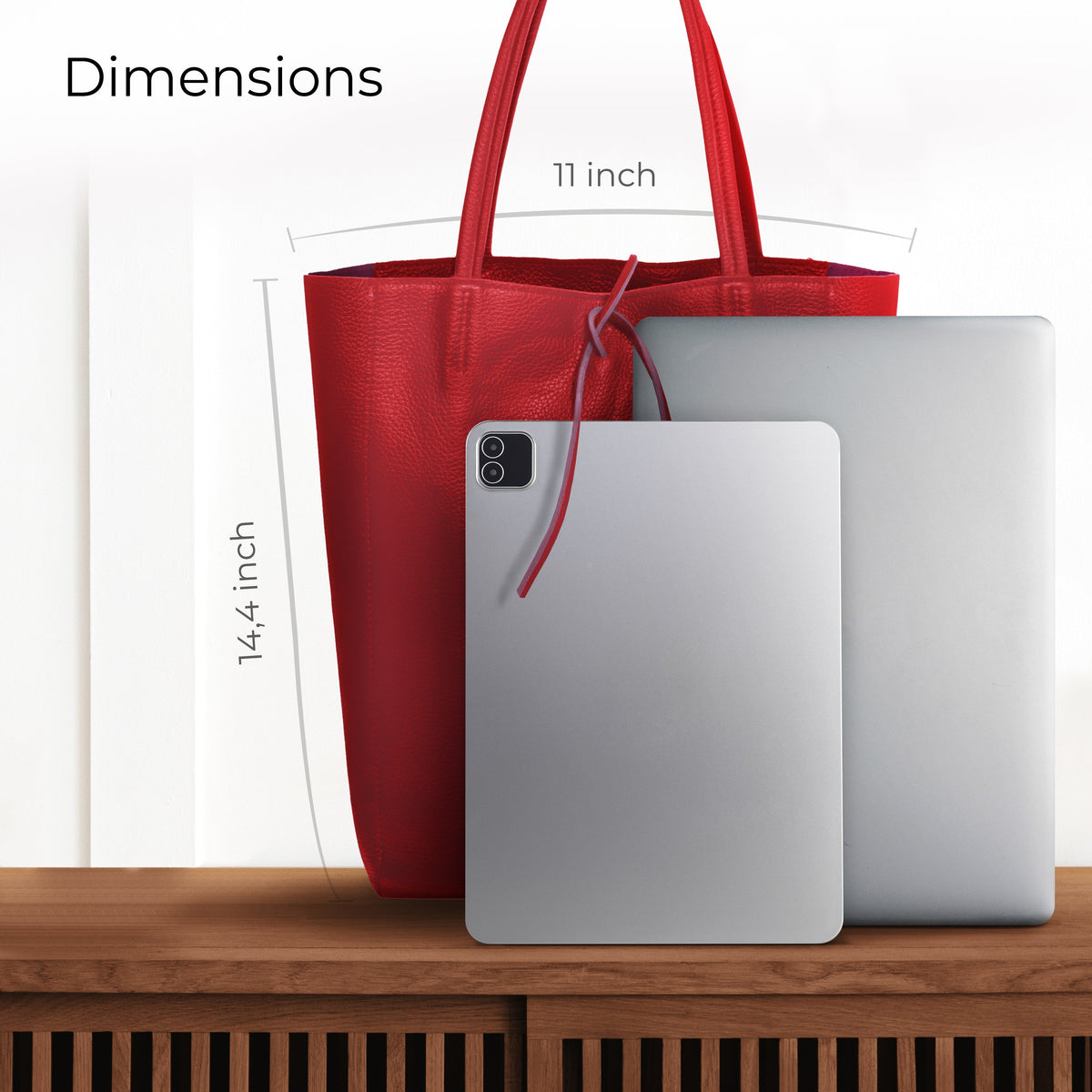 Bolso tote de cuero de grano completo italiano | Florencia