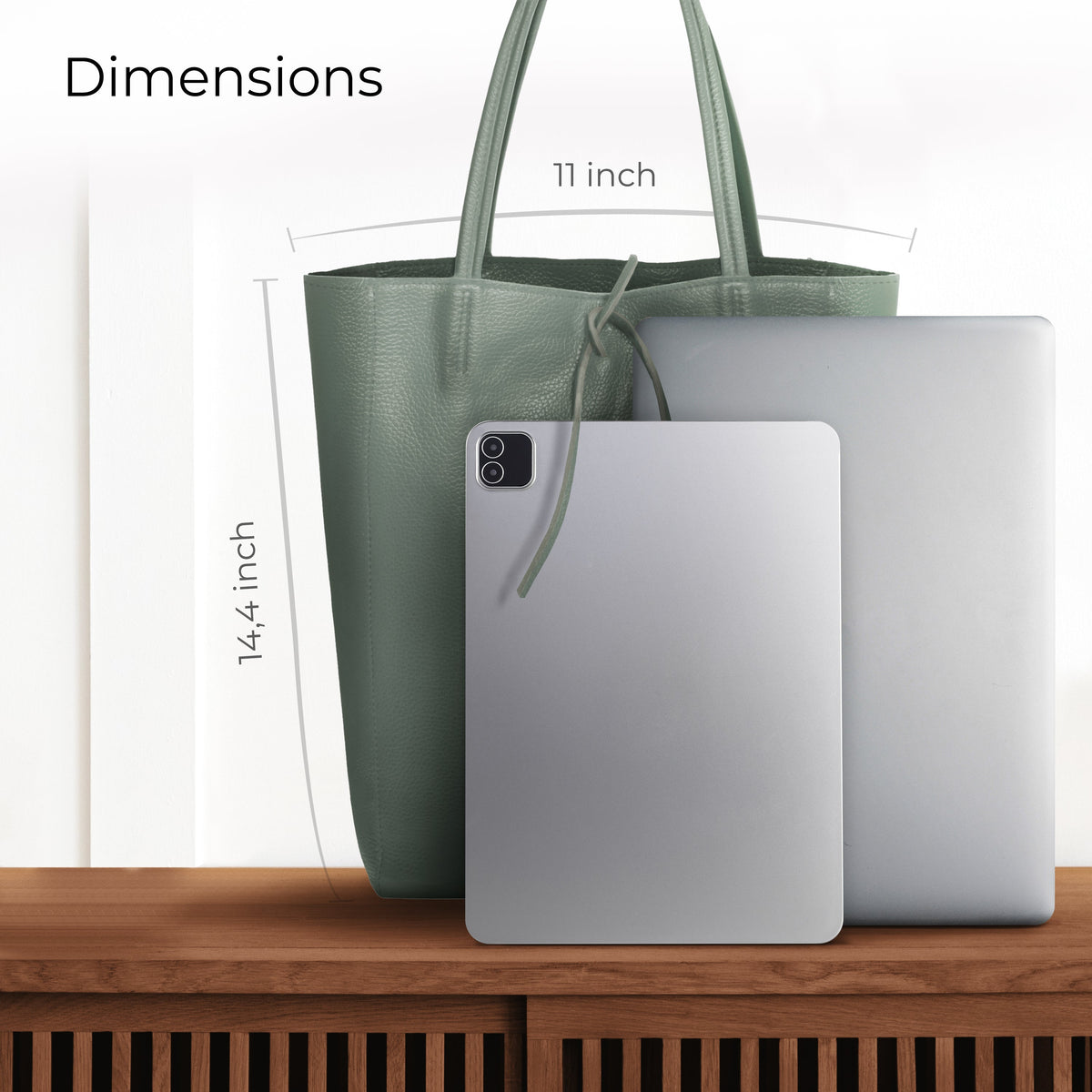 Bolso tote de cuero de grano completo italiano | Florencia