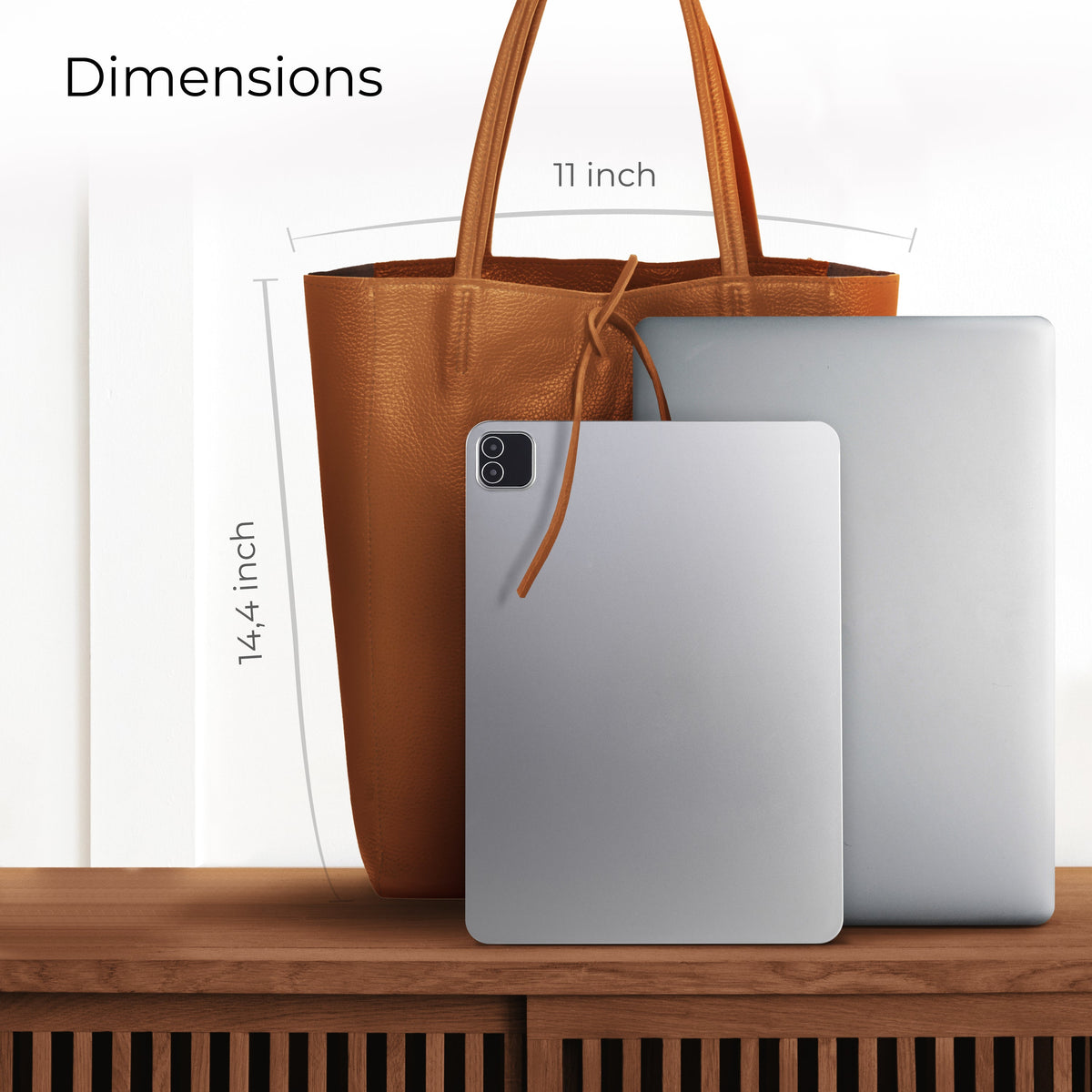 Bolso tote de cuero de grano completo italiano | Florencia