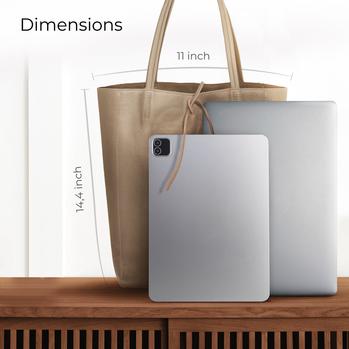 Bolso tote de cuero de grano completo italiano | Florencia