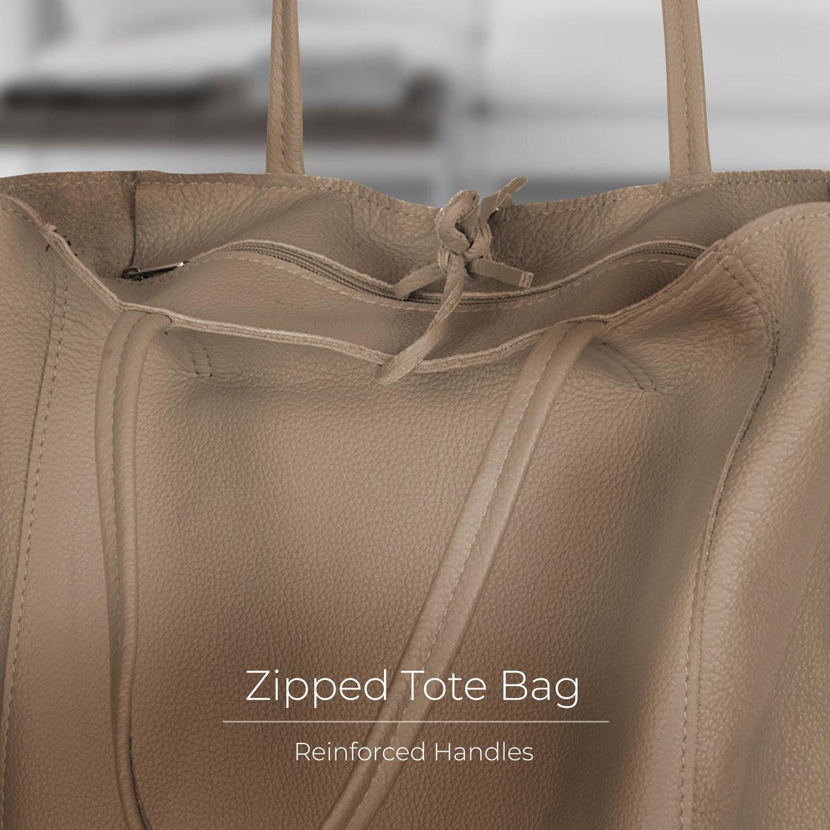 Bolso tote de cuero de grano completo italiano | Florencia