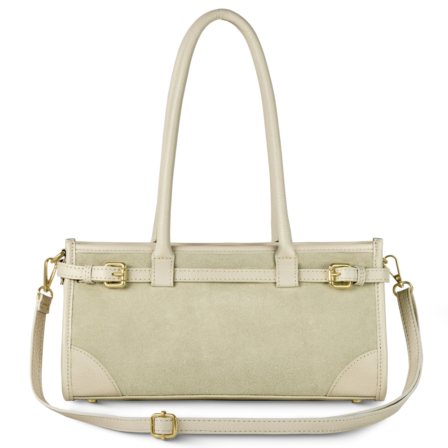 Italian Genuine Suede & Full-Grain Leather Shoulder Bag | Lodi