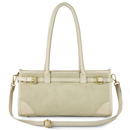 Italian Genuine Suede & Full-Grain Leather Shoulder Bag | Lodi