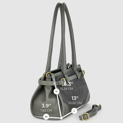Italian Genuine Suede & Full-Grain Leather Shoulder Bag | Lodi