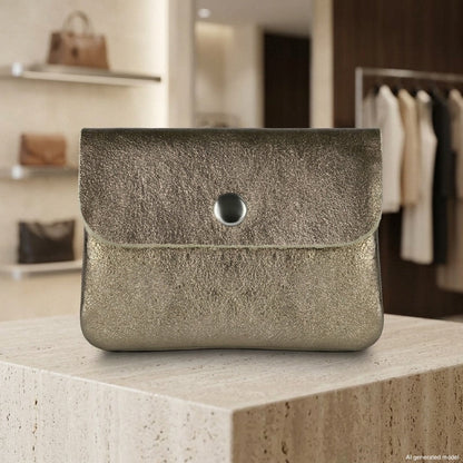 Italian Genuine Metallic Suede Wallet | Assisi