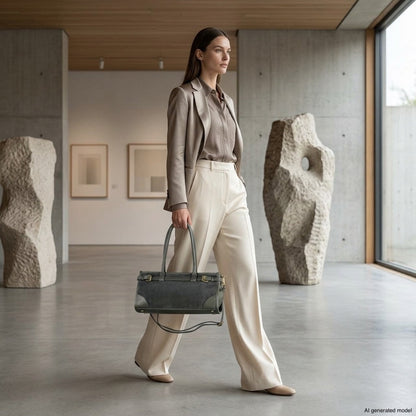 Italian Genuine Suede & Full-Grain Leather Shoulder Bag | Lodi