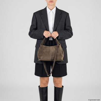 Italian Genuine Suede Shoulder Bag | Ferrara