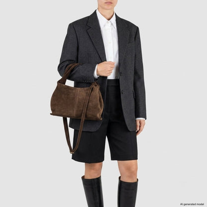 Italian Genuine Suede Shoulder Bag | Ferrara