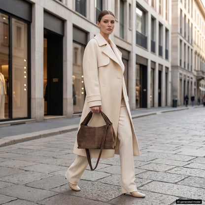 Italian Genuine Suede Shoulder Bag | Ferrara