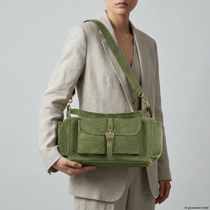 Italian Genuine Suede Shoulder Bag | Sondrio
