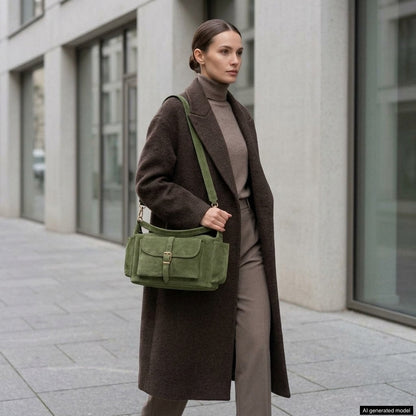 Italian Genuine Suede Shoulder Bag | Sondrio