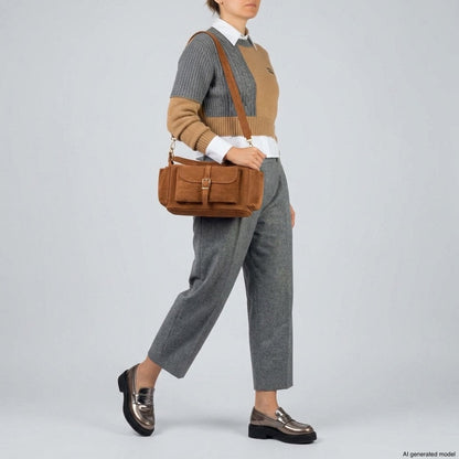 Italian Genuine Suede Shoulder Bag | Sondrio
