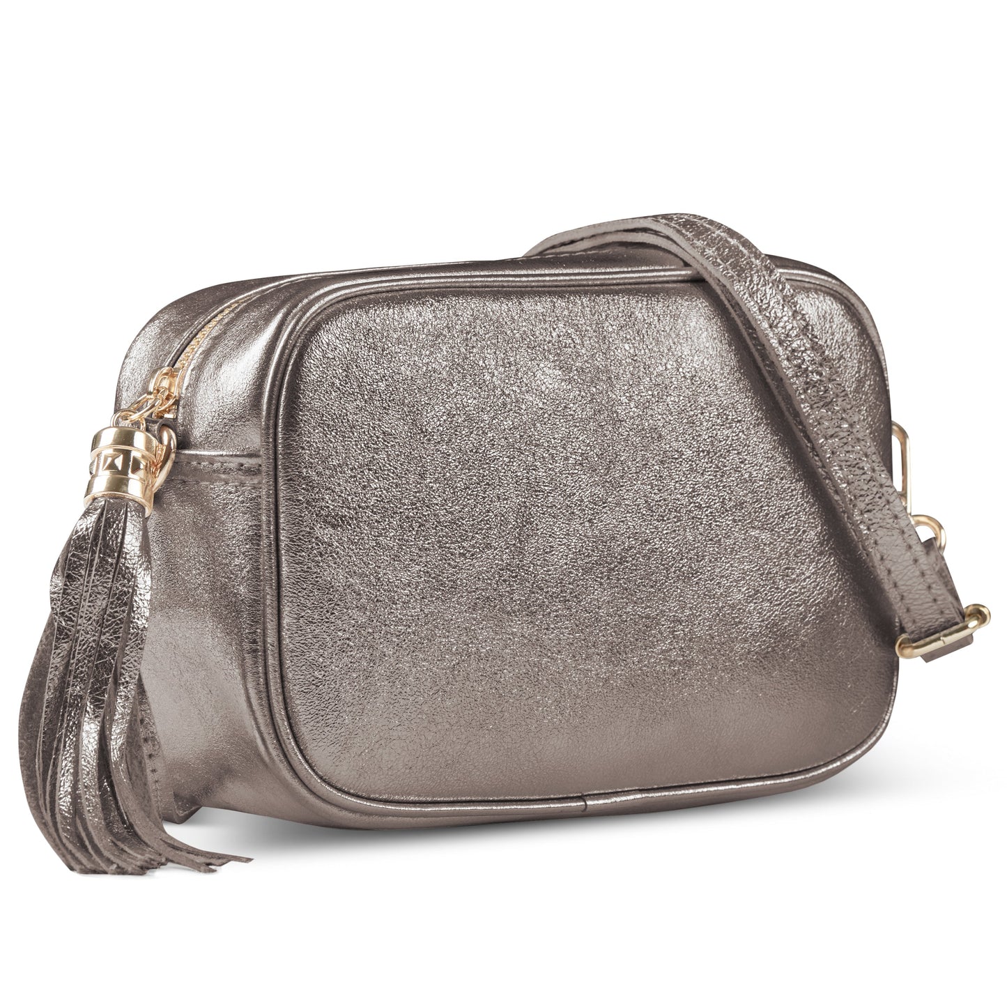 Italian Genuine Metallic Suede Crossbody Bag | Gubbio