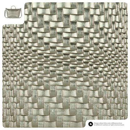 Italian Genuine Basketweave-Embossed Metallic Suede Top-Handle Bag | Treviso