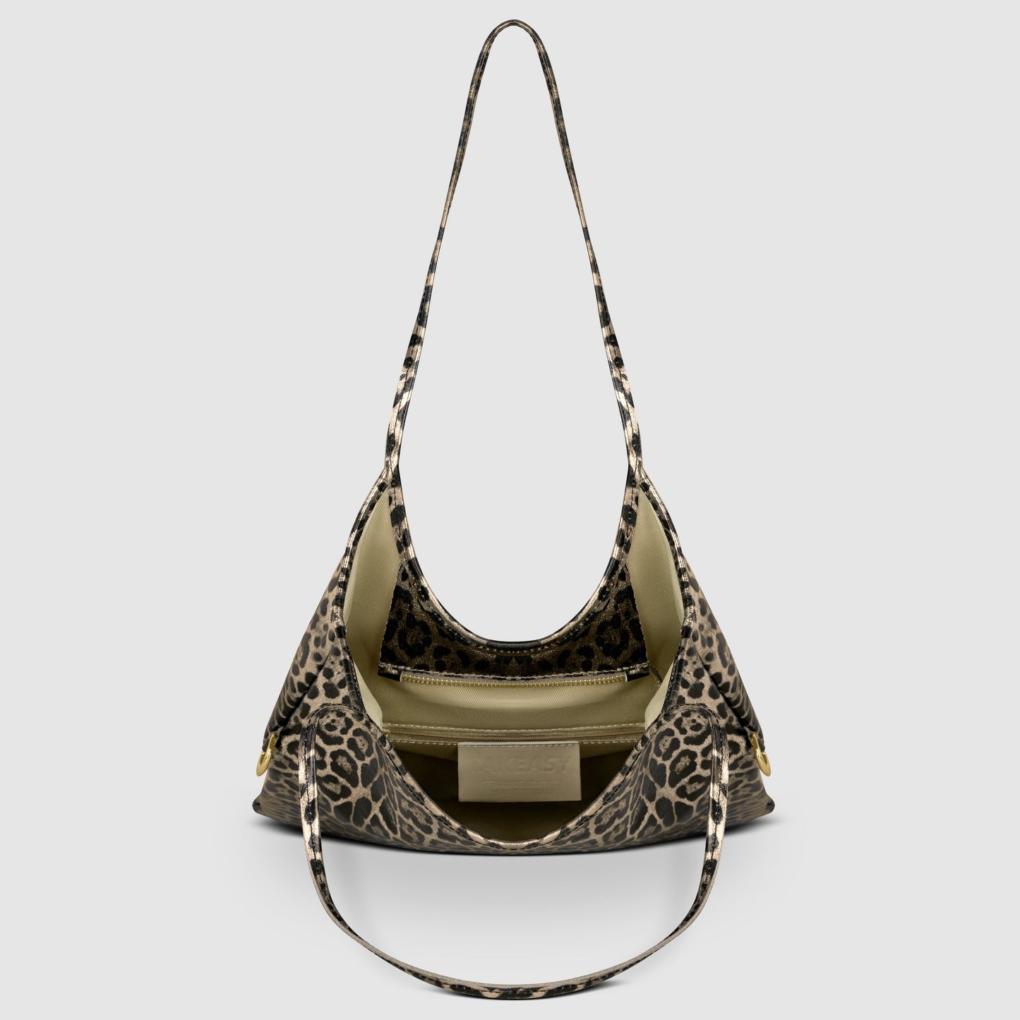 Italian Genuine Leopard-Print Metallic Suede Tote Bag | Catania