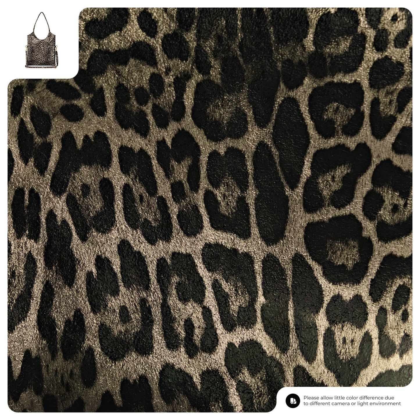 Italian Genuine Leopard-Print Metallic Suede Tote Bag | Catania