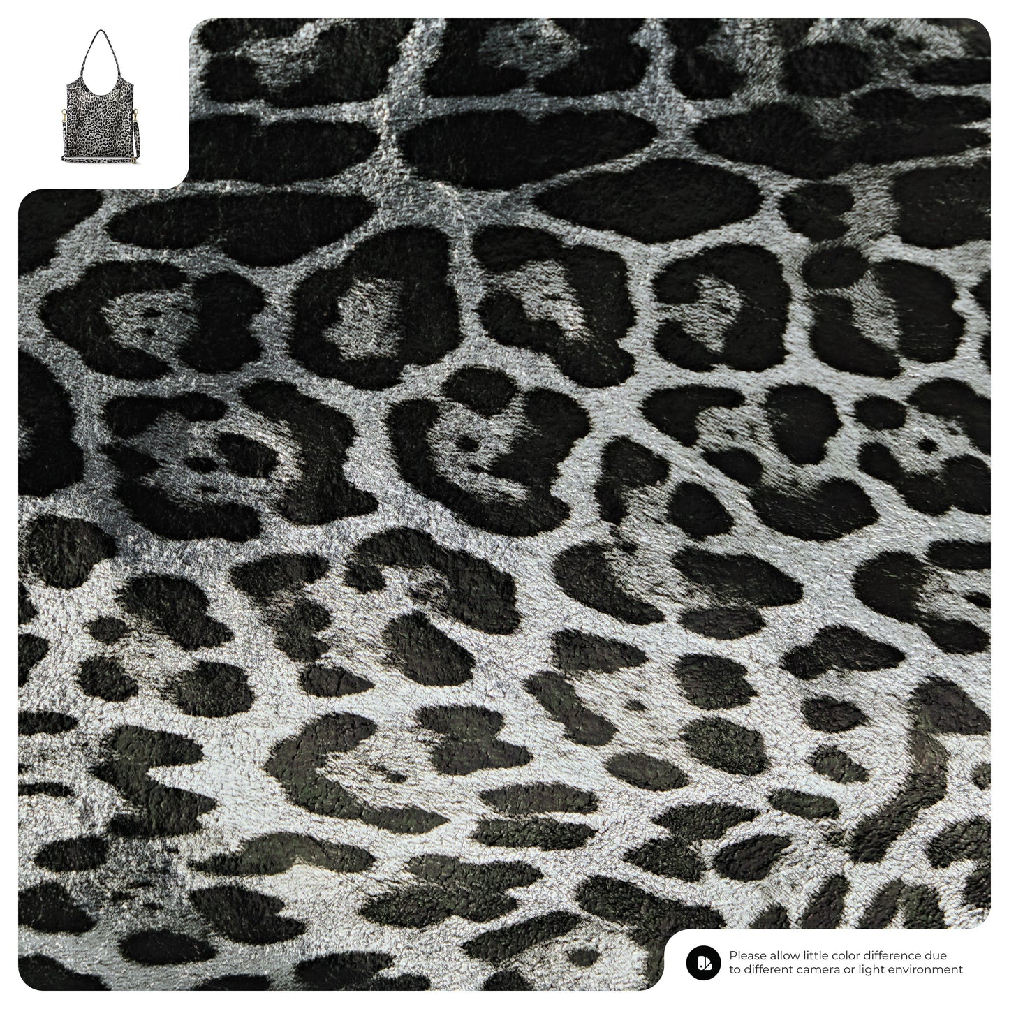 Italian Genuine Leopard-Print Metallic Suede Tote Bag | Catania
