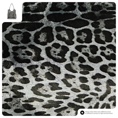 Italian Genuine Leopard-Print Metallic Suede Tote Bag | Catania