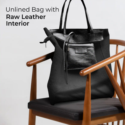 Italian Metallic Full-Grain Leather Tote Bag | Vinci
