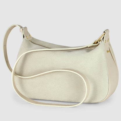 Italian Genuine Suede & Full-Grain Leather Crossbody Bag | Cremona
